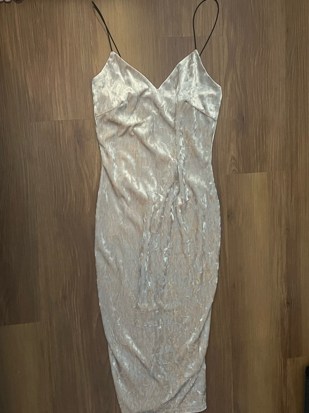 Papaya Champagne Velvet Cowl Slip Dress
